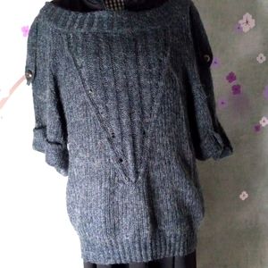 Petite sweater top gray soft loose fitting. XS